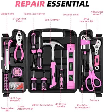 DOWELL Tool Set, 90 Piece Tool Kit with Wrench Set, Home Tools | wrenches, hammer, pliers, screwdrivers, rust-resistant steel, durable plastic case, ANSI certified