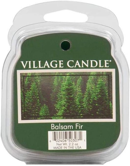 Village Candle Balsam Fir Wax Melts Flameless Fragrance, 2.2 Oz, Traditions Collection, Green (106101383)