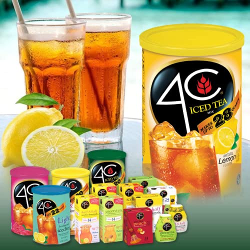 4C Powder Drink Mix Packets, Iced Tea Variety 1 Pack, 24 Count, Singles Stix On the Go, Refreshing Sugar Free Water Flavorings