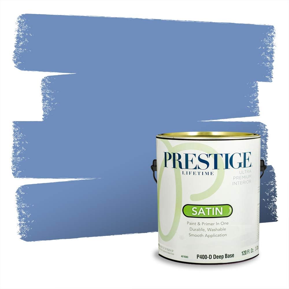 PRESTIGE Paints Exterior Paint and Primer In One, 1-Gallon, Semi-Gloss, Comparable Match of Behr* Intercoastal Gray*