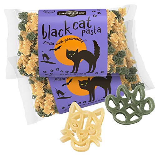 Pastabilities Fun Shaped Pasta for Kids - Black Cat Shaped - Cats and Paws Animal Theme, Non-GMO Natural Wheat Pasta, All-Natural, Kosher Certified