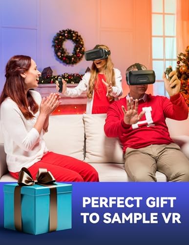 TECKNET VR Headset for Phone with Bluetooth Controller, 4.7-7.2" VR Headsets with HD 110°FOV Anti-Blue Light Lenses & Adjustable Gears, 3D VR Headset for Kids Compatible iPhone Samsung Android