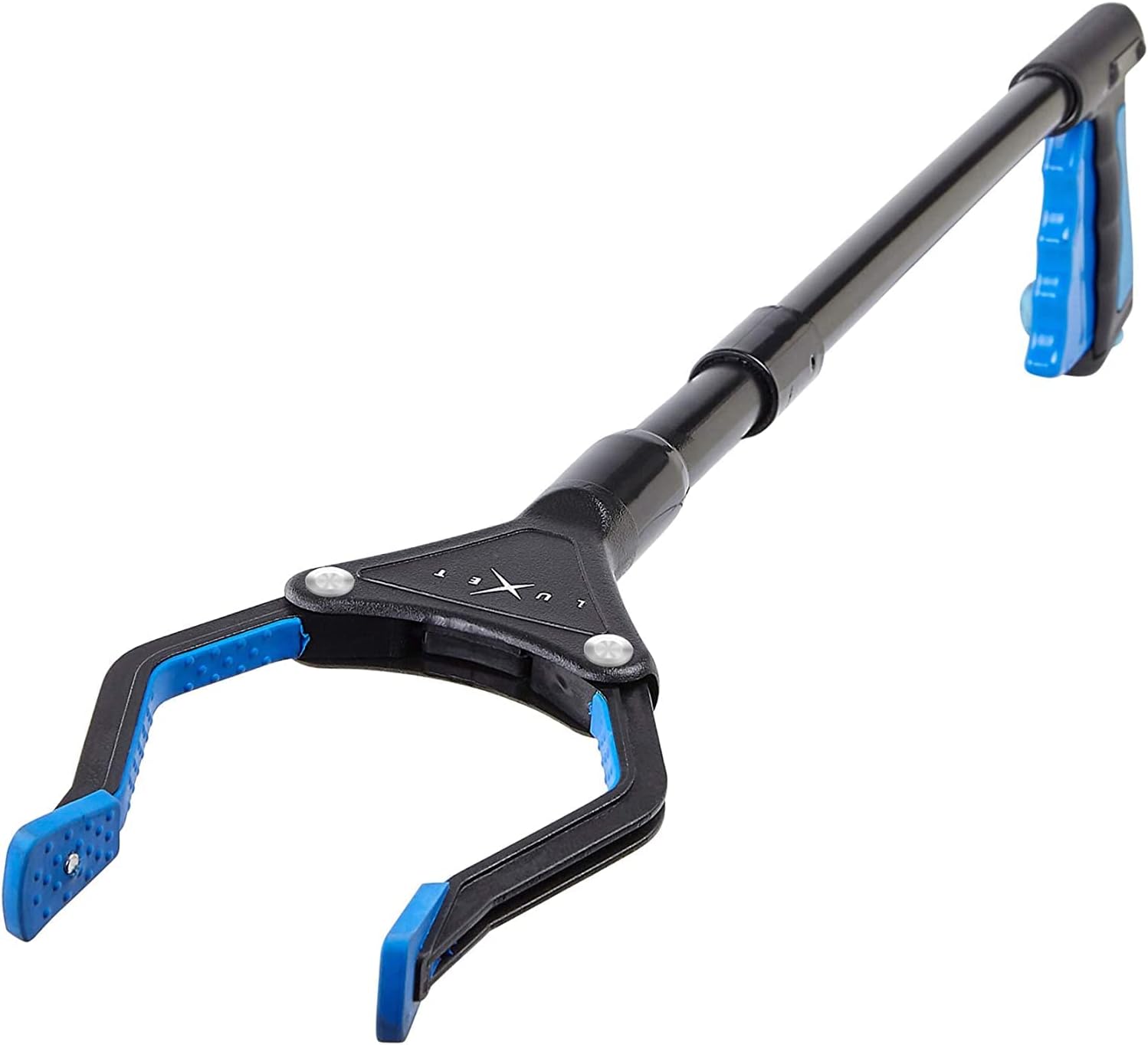 Grabber Reacher Tool - Latest Version Luxet 19 Inch Long Steel Foldable Pick Up Stick - Strong Grip Magnetic Tip - Heavy Duty Trash Picker Claw Reacher Grabber Tool for Elderly Wheelchair Mobility Aid