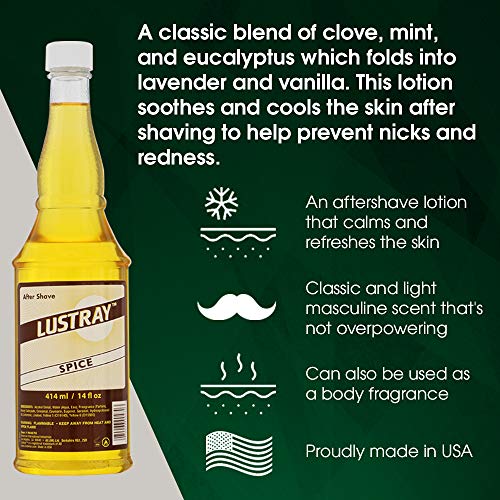 Clubman Lustray Blue Spice After Shave Lotion, 14 fl oz