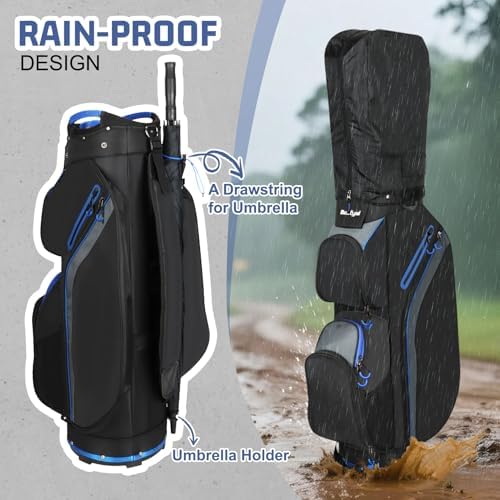 15-Way Golf Cart Bag, Lightweight Golf Club Bag for Men with Cooler | 15 Separate Compartments Easy Club Access Multiple Storage Pockets Cart Strap Channel Beverage Storage and Carry Handles