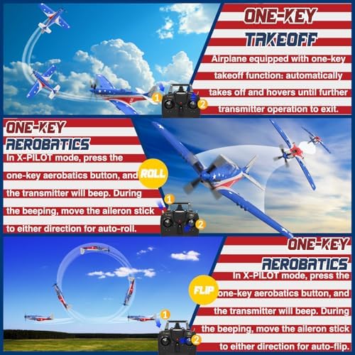 LEAMBE 4 Channel RC Plane, Ready to Fly Aerobatic Aircraft, Easy Control for Beginners, P51 Mustang RC Airplane Best Gift for Adults