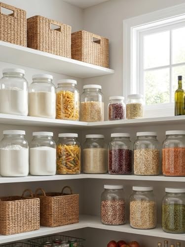 Sally's Organics Large 1 Gallon Glass Jars with Lids - Made in the USA - Wide Mouth BPA-Free Lid, Chalk Labels – Sun Tea, Fermenting, Kombucha