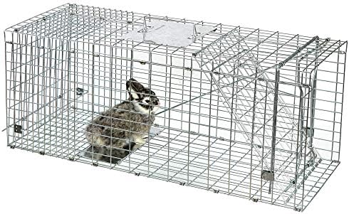 ANT MARCH 32'' Live Animal Cage Trap with Gloves Steel Humane Release
