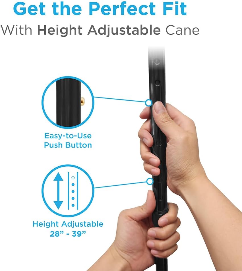 NOVA Designer Walking Cane with Offset Handle, Lightweight Adjustable Walking Stick with Carrying Strap, “Maui Flowers” Design
