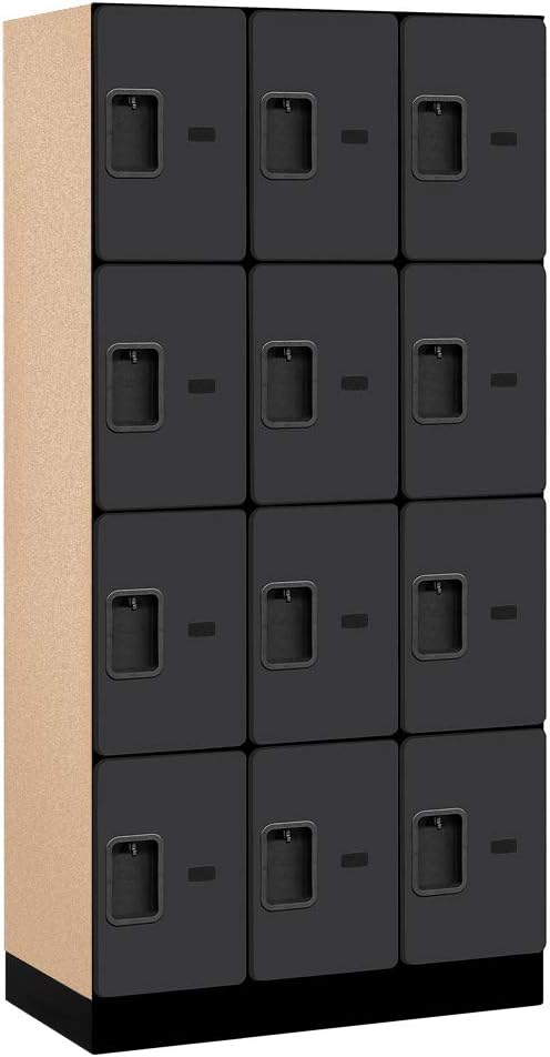 Salsbury Industries Four Tier Designer Wood Locker, Mahogany, 6' 3" x 18"