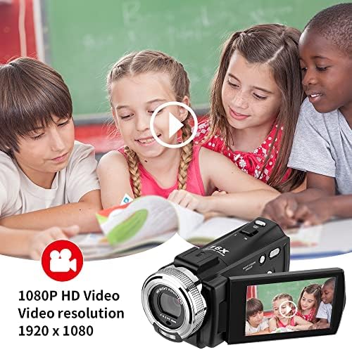 ORDRO V12 1080P Camcorder Night Vision with 16G Card 2 Batteries