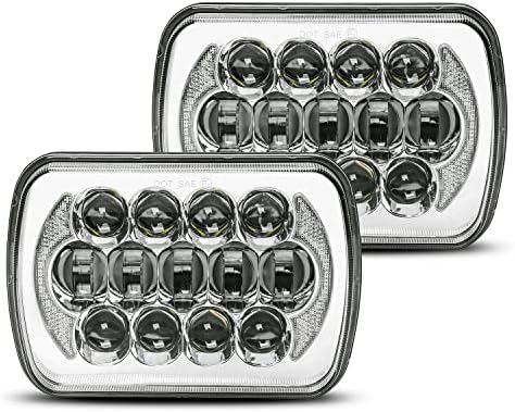 LX-LIGHT 105W 1000% Bright Black H6054 5x7 7x6 Led Headlights DRL Anti-glare Hi/Low Sealed Beam Compatible with Jeep Wrangler YJ Cherokee XJ Trucks Ford Chevy etc