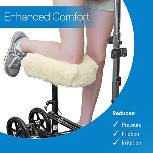 RMS Knee Walker Pad Cover with Foam Cushion and Soft Fleece, Washable