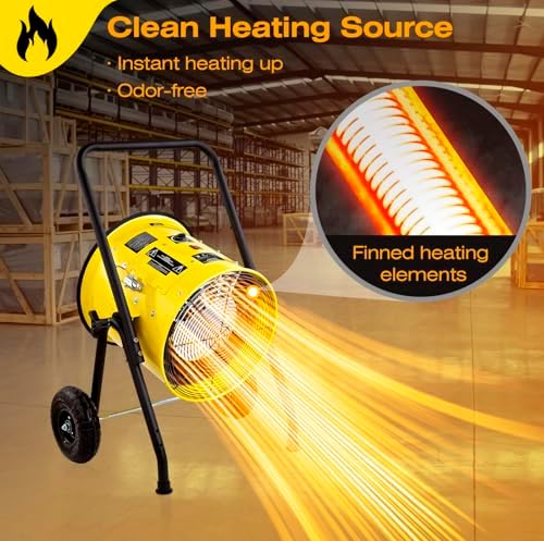 DR. INFRARED HEATER DR-PS11024 Salamander Construction 10000-Watt, Single Phase, 240-Volt Portable Fan Forced Electric Heater