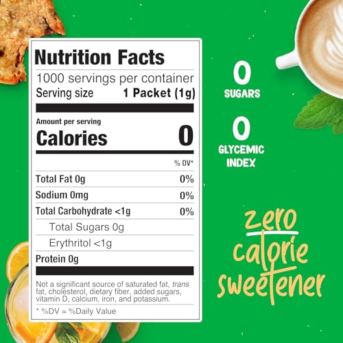 Pyure Organic Stevia Packets | Zero Calorie Sweetener For Coffee, 40 Count | Zero calorie organic stevia packets for coffee, tea, baking, keto, paleo, diabetic diets, lunchboxes, travel, and office