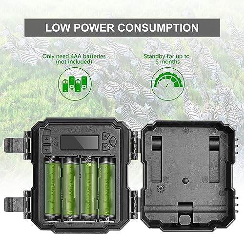 WOSPORTS Mini Trail Camera,30MP 1080P HD Game Camera Motion Activated with IR Night Vision Waterproof Video Deer Cam for Outdoor Wildlife Monitoring