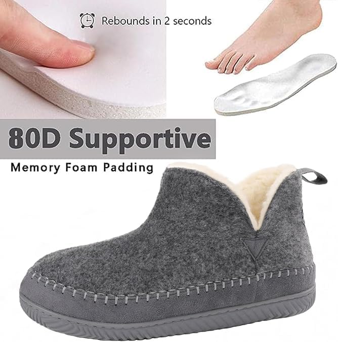 Zizor Women's Moccasin Bootie Slippers, Memory Foam House Shoes