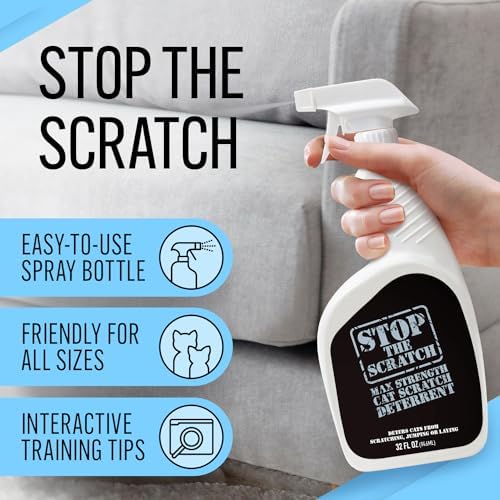 Stop the Scratch Cat Scratch Spray Deterrent – Rosemary Oil, 8 oz