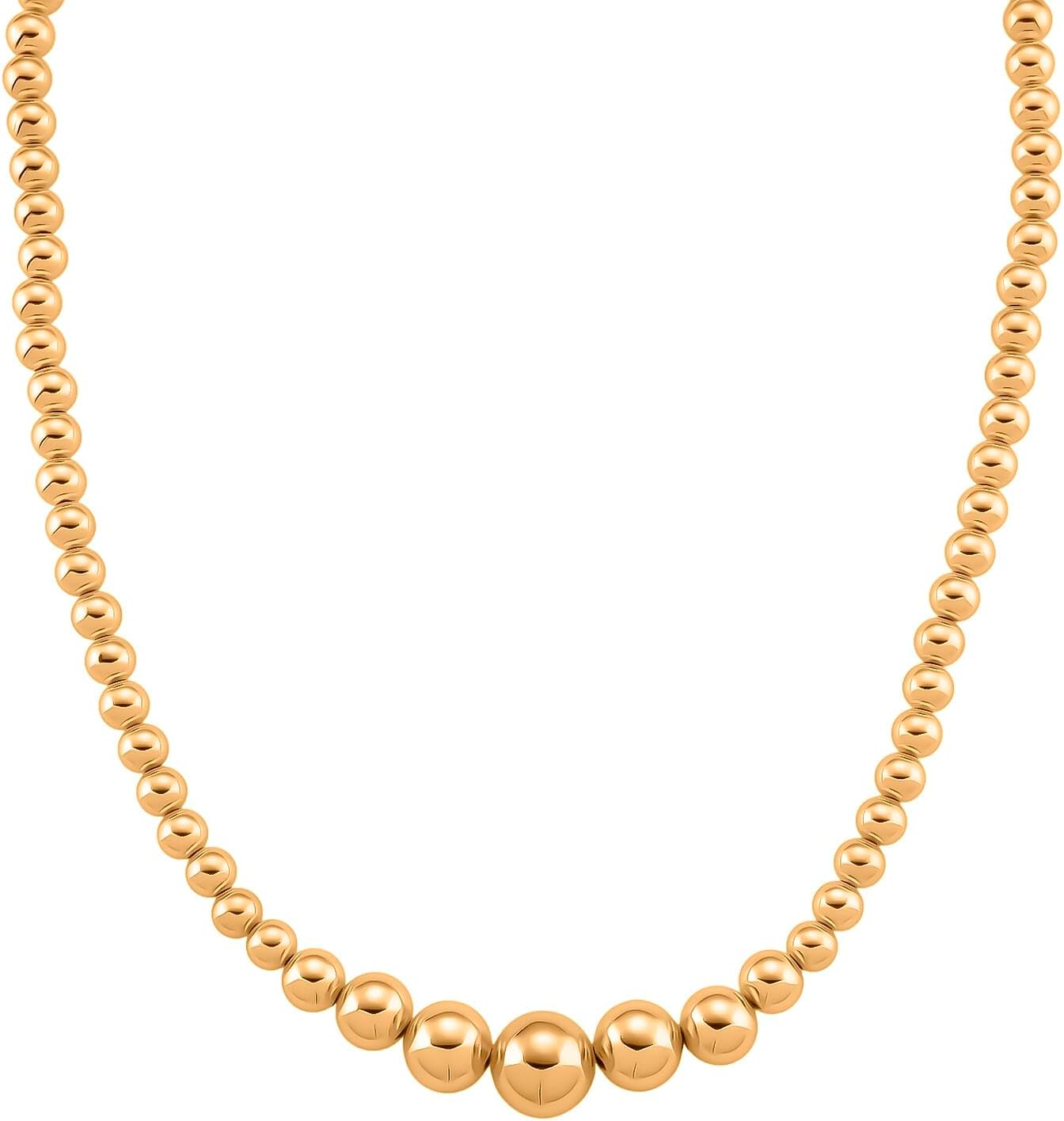 Round Shape Beaded Chain Necklace in Goldtone 20-22 Inches