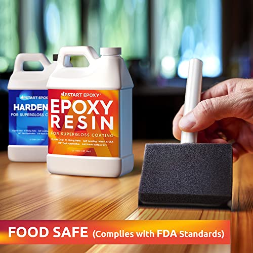 Upstart Epoxy Table Top Epoxy Resin Kit 1 Gallon, Crystal Clear Resin