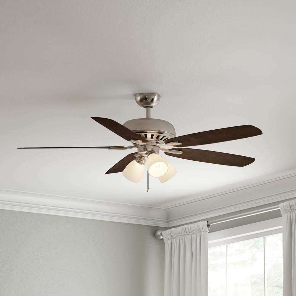 Hampton Bay Rockport 52 in. LED Brushed Nickel Ceiling Fan 51750 /1001673208
