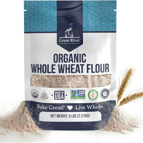 Great River Milling Organic Whole Wheat Flour, High Protein, 25 lb