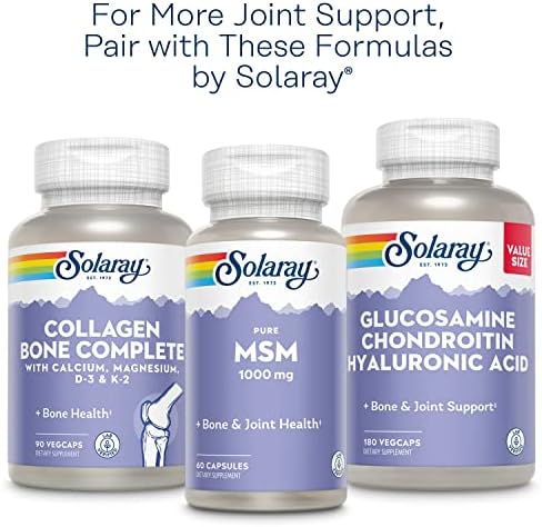 SOLARAY Glucosamine Sulfate 1500 mg, 120 VegCaps | Joint Mobility & Connective Tissue Support - Glucosamine, Turmeric & Boswellia - 60 Servings - Lab Verified