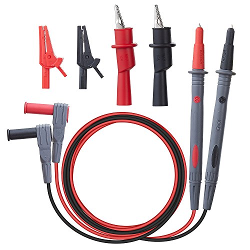 WG-011 Soft Silicone Test Lead and Safety Alligator Clips, Multimeter Test Leads Kit CAT III 1000V & CAT IV 600V with Threaded Alligator Clip