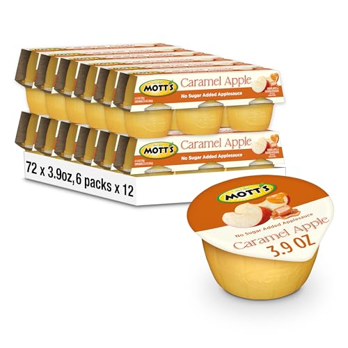Mott's No Sugar Added Strawberry Applesauce, 3.9 Ounce Cup, 6 Count (Pack of 12)