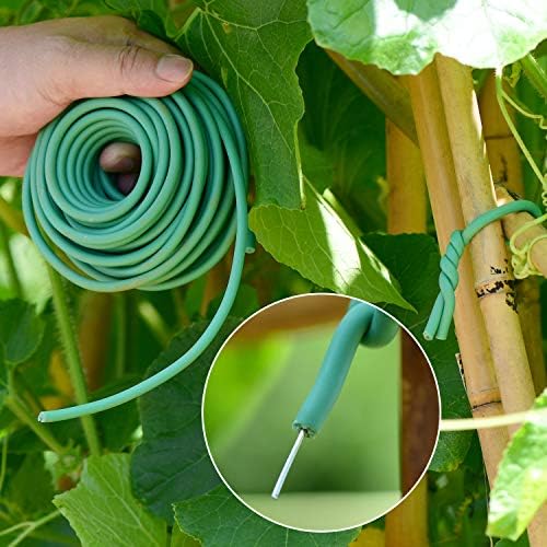 YDSL Soft Plant Tie, Garden Wire Tie for Plants Heavy Duty Reusable Plant Twist Ties for Gardening Home Office (Green, 32.8 feet)