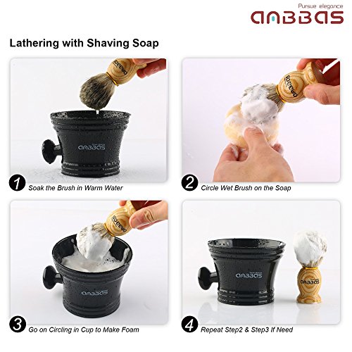 Anbbas Shaving Soap Goat Milk for Men Beard Traditional Wet Shave(3.5oz) | Foam Women Body Hair Removal Smooth Close Shave