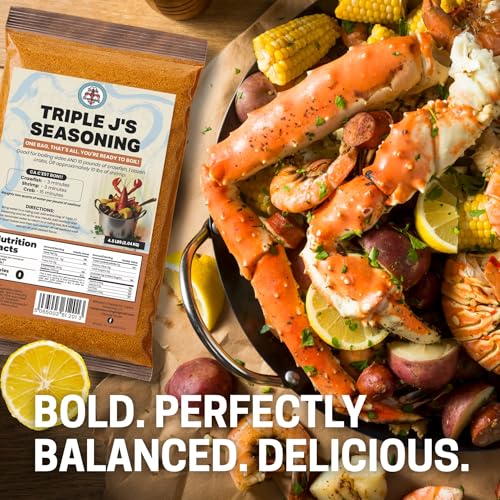 Triple J's Authentic Louisiana Crab Boil Seasoning, Seafood Boil, 1 lb