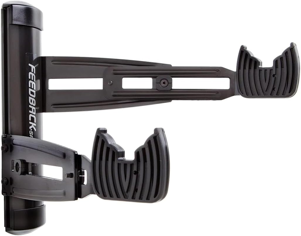Feedback Sports Velo Wall Rack Bike Hangar Mount Storage, Adjustable Arms | Great for garage, apartment or shed storage; soft rubber contact points protect frames and supports bikes up to 70 lb