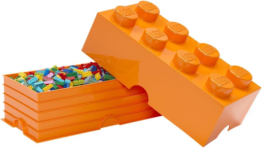 LEGO Storage Brick 8 12.1 L Storage Box with Lid Pink | Durable PVC-free plastic container for bricks, toys and clothes. Compatible with LEGO Brick Drawers and other 8-stud bins