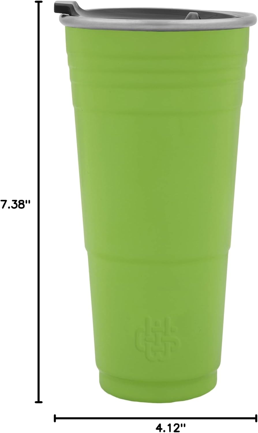 Wyld Gear Party Cup 24oz Red Stainless Steel Reusable Metal Cup with Lid