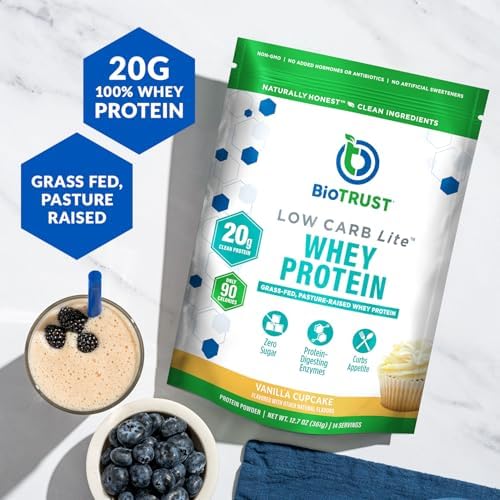 BioTrust Low Carb Lite Protein Powder - Whey Isolate, Vanilla Cupcake