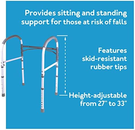 Carex Toilet Safety Rails, Adjustable and Detachable Toilet Safety Frame with Handles for Elderly, Handicap, or Disabled
