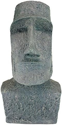 Design Toscano Easter Island Ahu Akivi Moai Monolith Garden Statue, Extra Large, 32 Inch, Cast Stone Resin, Grey Stone