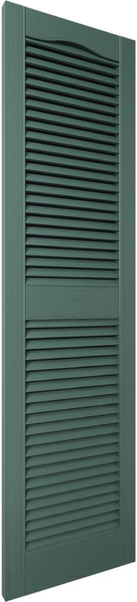 14 1/2"W x 60"H EverColor Open Louver Exterior Vinyl Shutters, w/Installation Shutter-Lok's & Matching Screws (Per Pair), Black