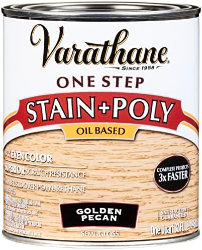 Varathane 243863 Oil-Based One Step Stain + Poly Spray, 12 oz, Golden Pecan