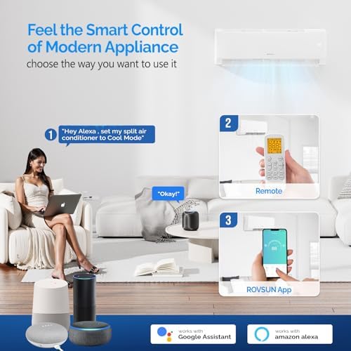 ROVSUN 12000 BTU Wifi Enabled Mini Split Air Conditioner & Heater with Inverter