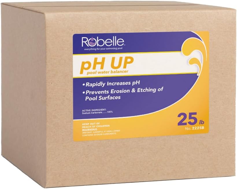 Robelle 25-Pounds Premium pH Up for Swimming Pools | 100% Sodium Carbonate, Raises pH, pH Increaser, Easy To Use, Works Fast