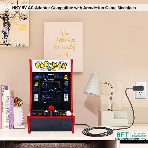 5V AC/DC Adapter Compatible with Arcade1up 8121 LS3062020 8261 8296 8295 Ms Pac-Man Counter-Cade CounterCade Console Table Top Game Arcade 1Up