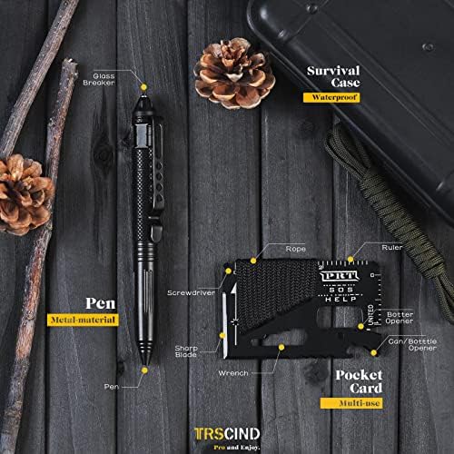 Survival Kit 14 in 1, Gifts for Men Dad Husband, Emergency Survival Gear and Equipment, Anniversary Birthday Gifts for Him Boyfriend, Hunting Fishing Camping Accessories