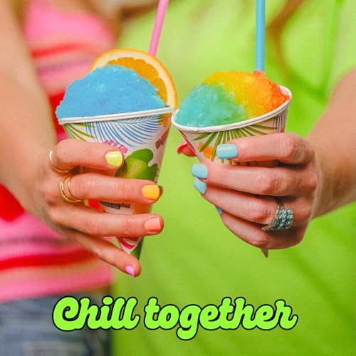 Hawaiian Shaved Ice Party Kit with 20 Syrup Flavors in 16oz. Bottles, 200 Snow Cone Cups, 200 Spoon Straws