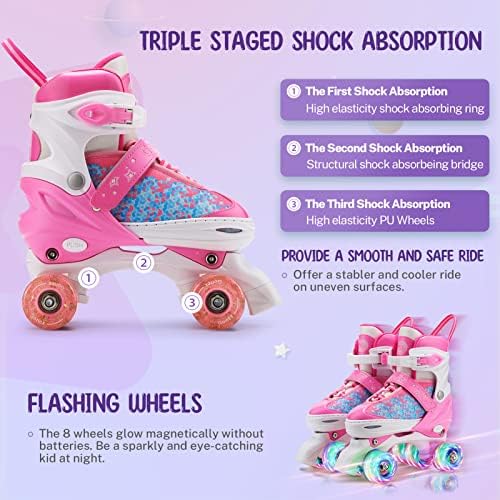 Gonex Roller Skates for Girls Kids Women with Light-Up Wheels