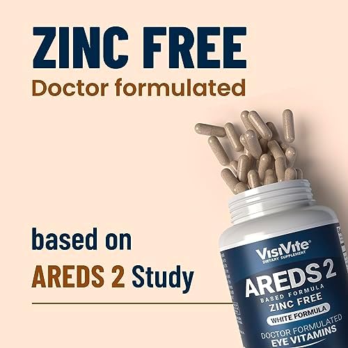 VisiVite Doctor Formulated AREDS 2 Eye Vitamins, Zinc Free, 60 Capsules | Macular Support Formula