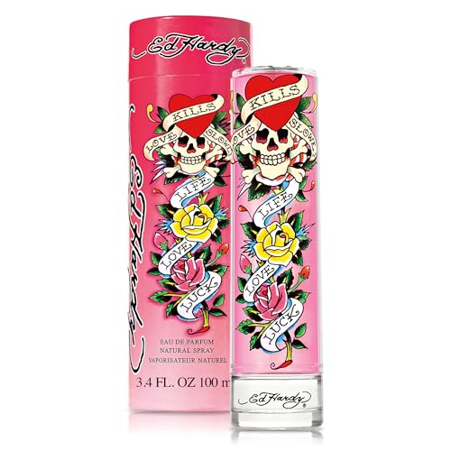 Ed Hardy Eau de Parfum for Women, 3.4 fl oz | Women's eau de parfum. Perfume with warm amber notes and a long-lasting scent.