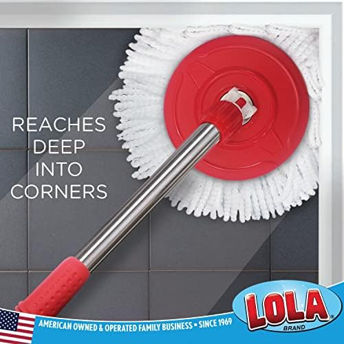 LOLA Revolution Spin Mop & Bucket System, Braided Mop Head, Durable Alloy Handle, 360 Spinning Action, Great for Any Hard Floor Surface