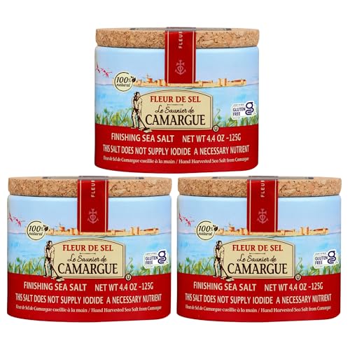 Le Saunier De Camargue | French Fleur Del Sel | Finishing Sea Salt, 4.4 oz (Pack of 3)